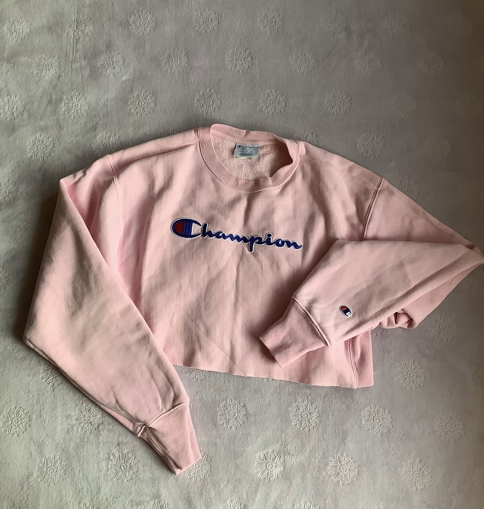 Sudadera Crop Champion Rosa Talla M