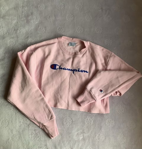 Sudadera Crop Champion Rosa Talla M