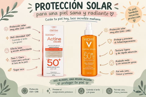 Protección solar Vichy y Darrow 50+