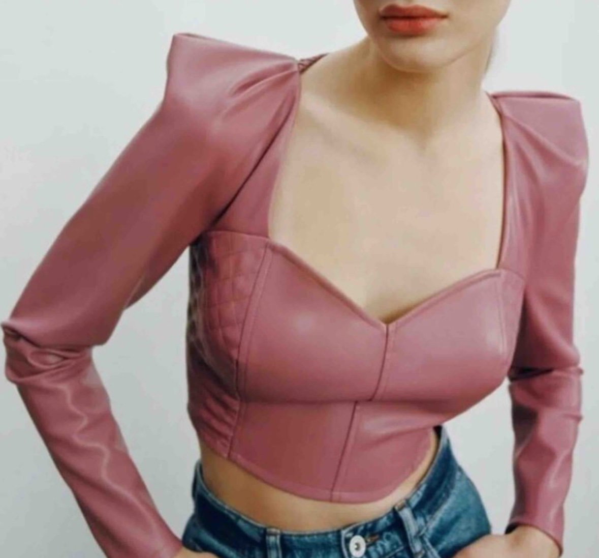 Top Vinipiel Zara Talla Chica Nuevo Sin Etiqueta