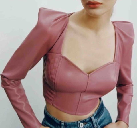 Top Vinipiel Zara Talla Chica Nuevo Sin Etiqueta