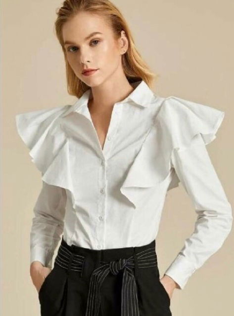 Camisa Blanca de Olanes Shein
