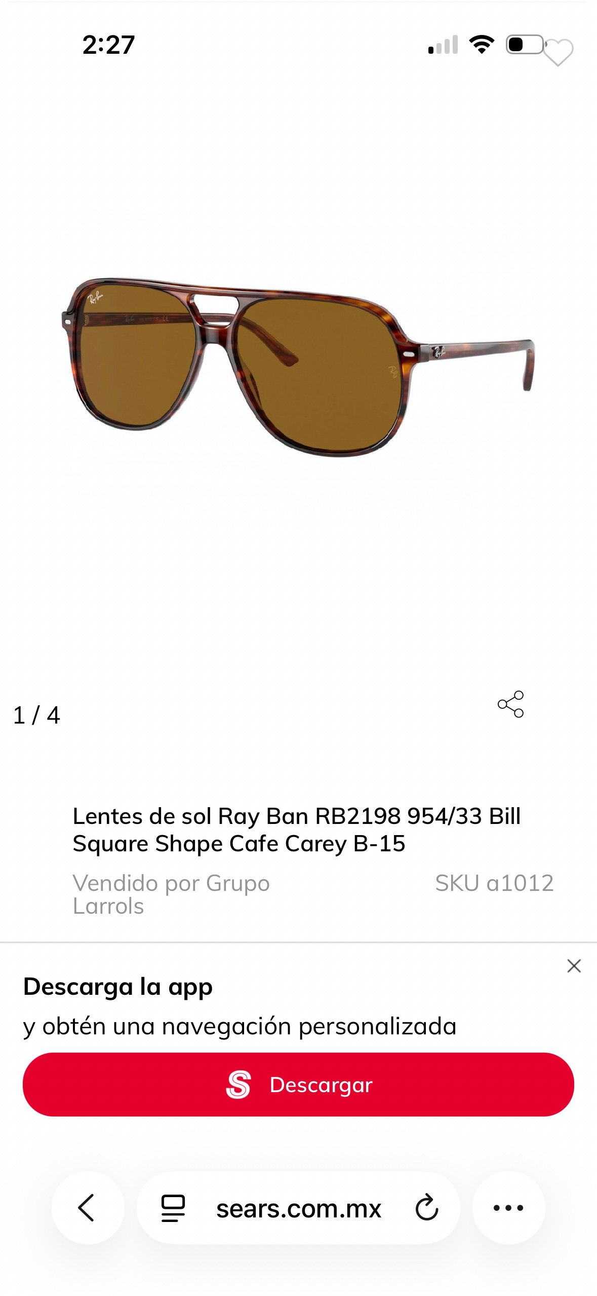Lentes de Sol Ray Ban Bill