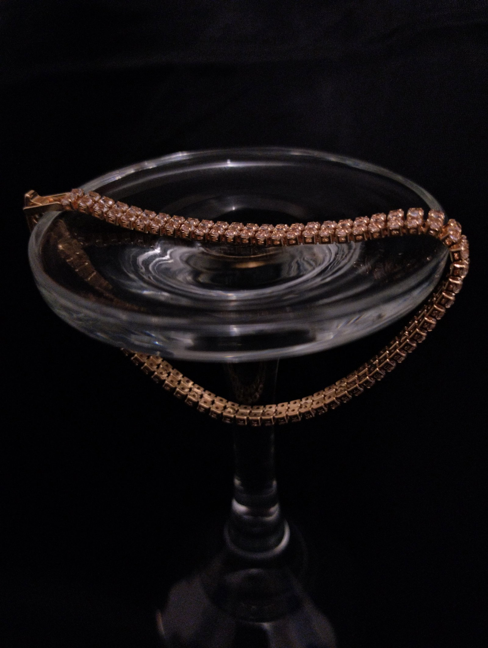 Pulsera de Oro Laminado 22k con Brillos - 18 cm